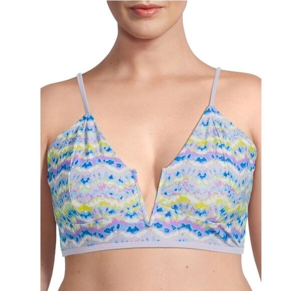 Women's Plus Size Wave Print Bikini Swimsuit Bathing Suit 1X - Picture 6 of 8